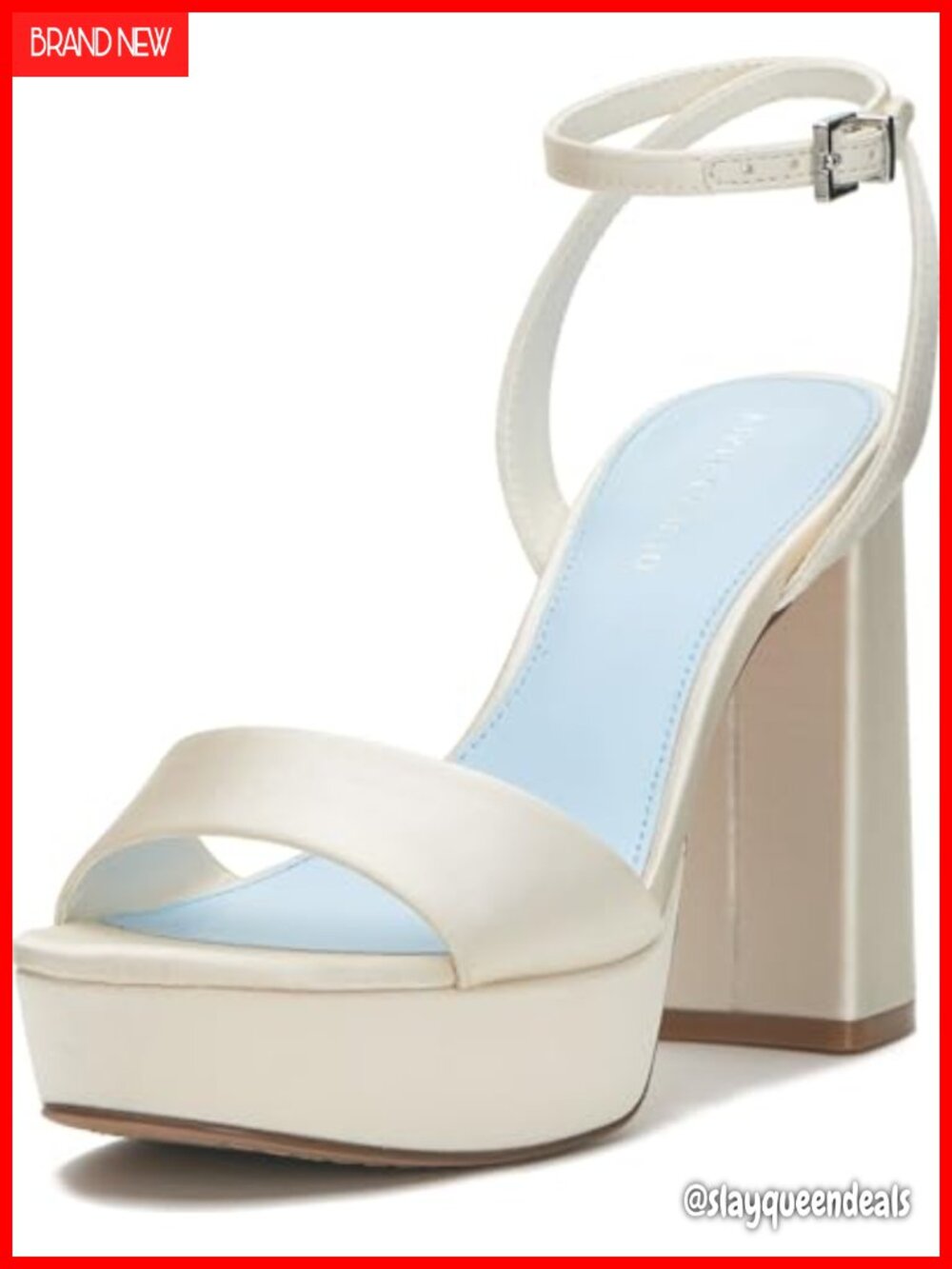 Platform Heeled Sandal with Crisscross Toe Strap and Block Heel